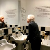 A family bathroom recreated as an homage to Albert Einstein.
